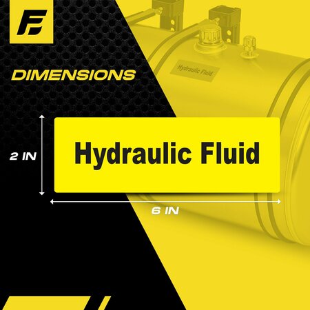 Fuel Stickers Hydraulic Fluid Sticker, Hydraulic Oil Label: Drum, Tanks, Container, Hvy-Dty, 6''x2'', 20PK Z-262HF-20PK
